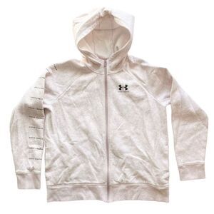 Under Armour Women's Mauve Pink Zip-Up Fleece Long-Sleeve Hoodie Jacket Medium